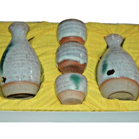 Japanese Sake Saki 5 Piece Vintage Set Made in Japan - Picture 4 of 7